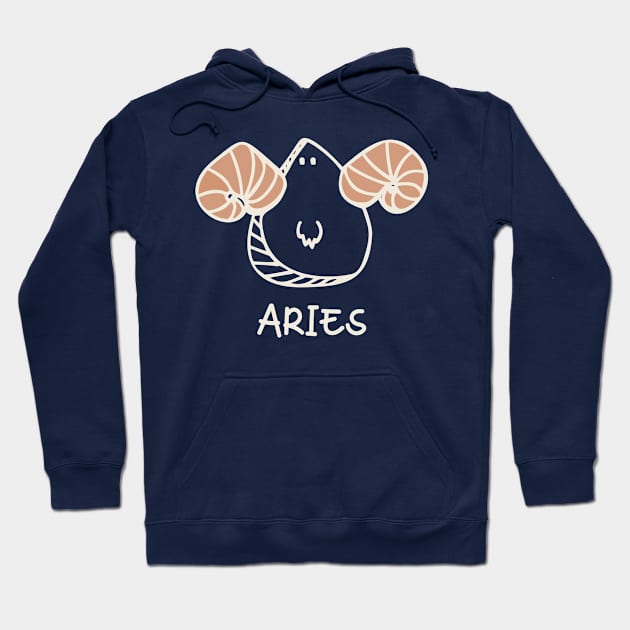 Aries Zodiac Doodle Hoodie by Whimsical Frank